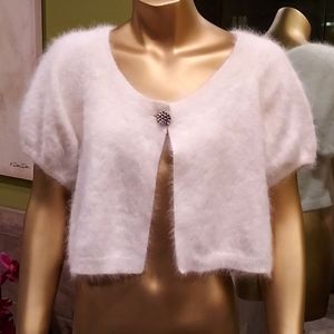 Express Design Studio Large Cream Angora shrug